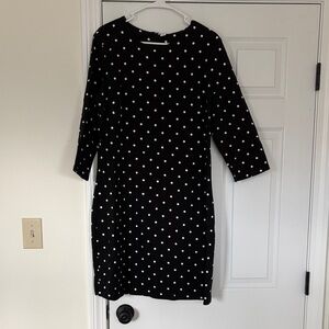 Old Navy Black and White Polka Dot Long Sleeve Dress